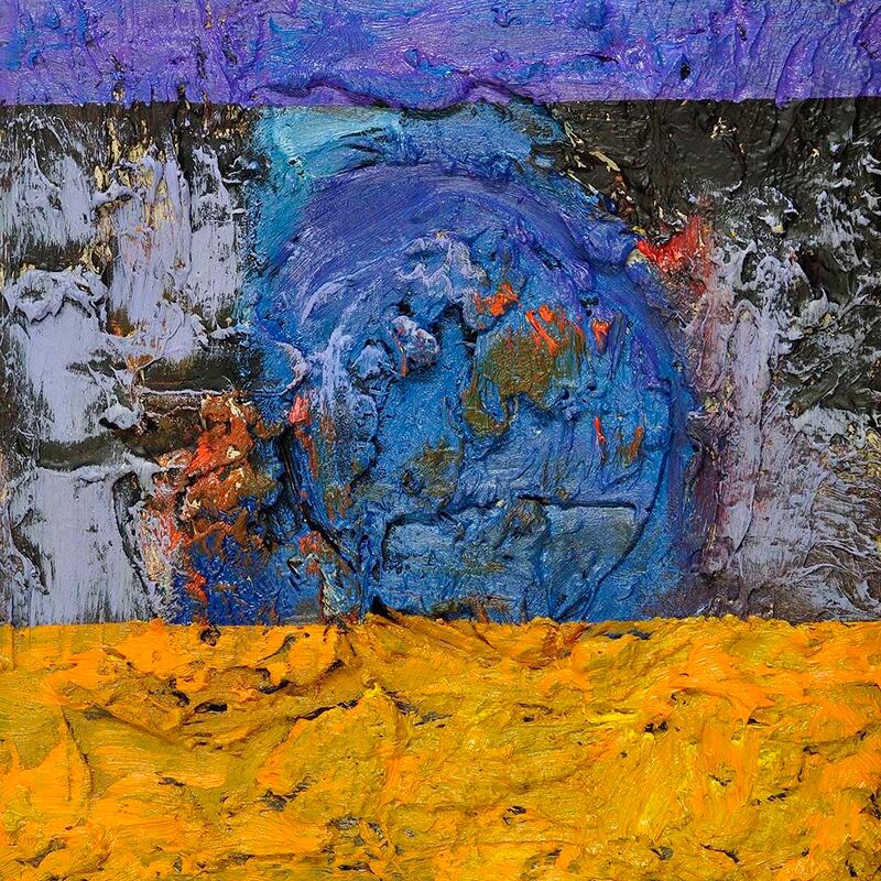 Tonspuren Serie 2, ÖL auf Holzplatte, 17x17x2cm, 2010 - 07