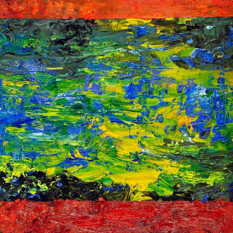 Tonspuren Serie 2, ÖL auf Holzplatte, 17x17x2cm, 2010 - 08