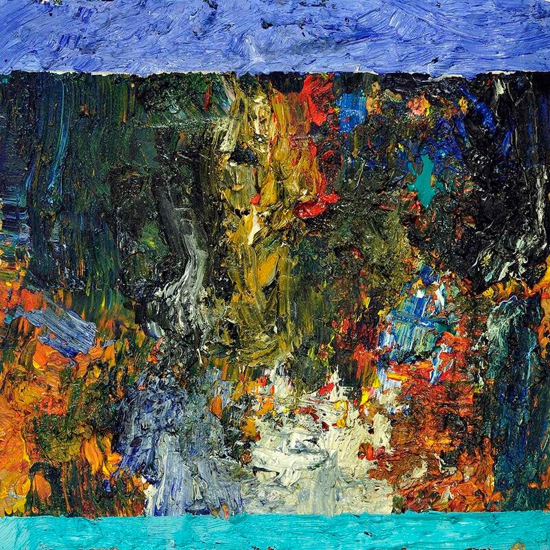 Tonspuren Serie 2, ÖL auf Holzplatte, 17x17x2cm, 2010 - 09