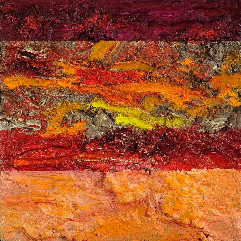 Tonspuren Serie 2, ÖL auf Holzplatte, 17x17x2cm, 2010 - 15