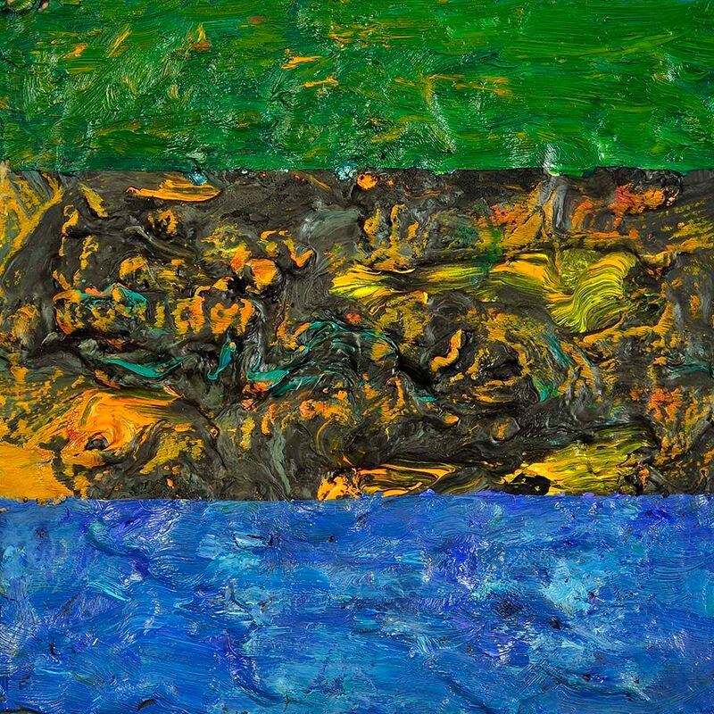 Tonspuren Serie 2, ÖL auf Holzplatte, 17x17x2cm, 2010 - 18