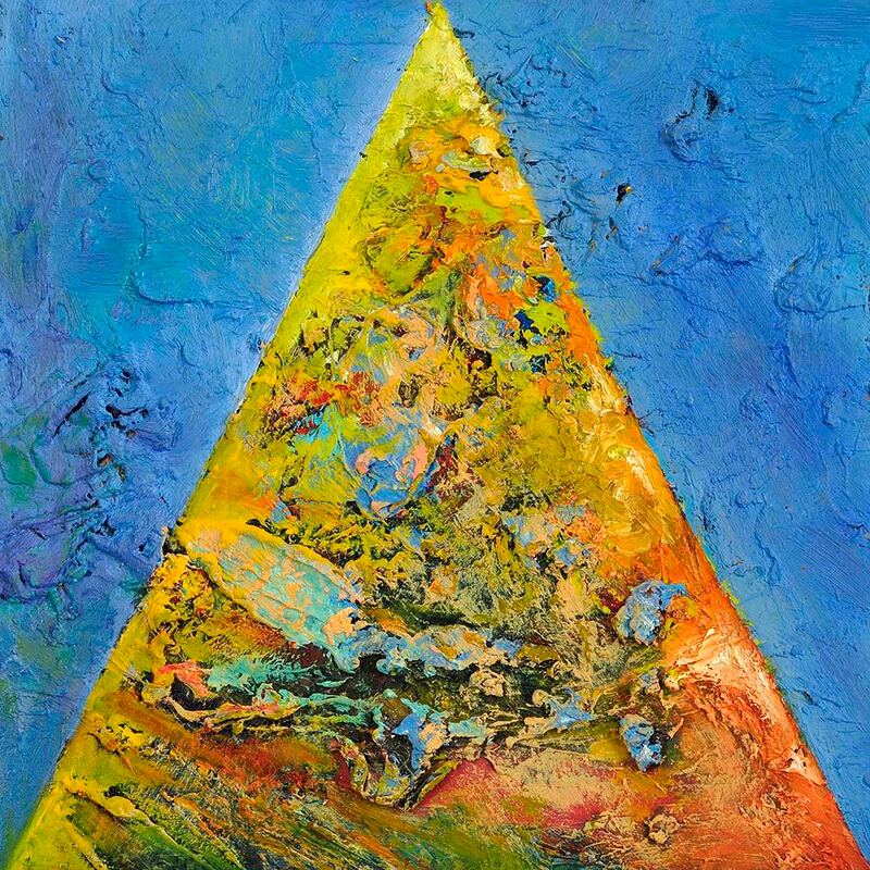 Tonspuren Serie 2, ÖL auf Holzplatte, 17x17x2cm, 2010 - 22