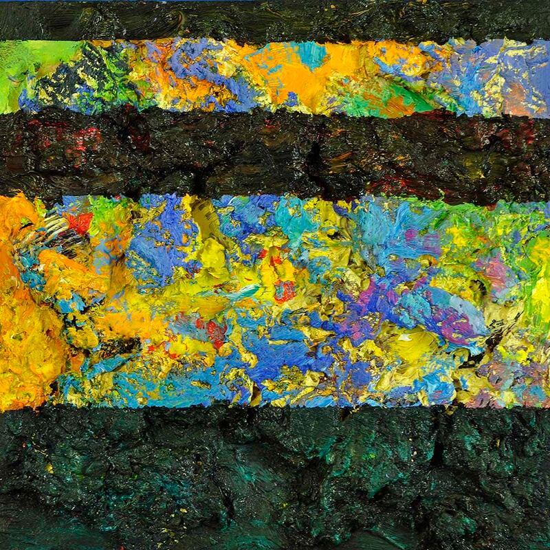 Tonspuren Serie 2, ÖL auf Holzplatte, 17x17x2cm, 2010 - 24