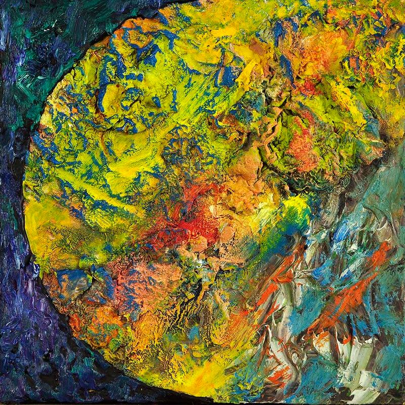Tonspuren Serie 2, ÖL auf Holzplatte, 17x17x2cm, 2010 - 31