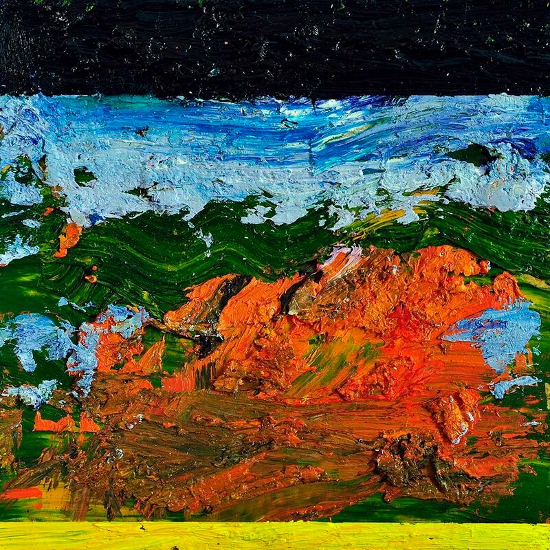 Tonspuren Serie 2, ÖL auf Holzplatte, 17x17x2cm, 2010 - 34