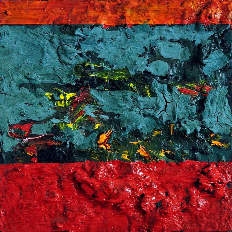 Tonspuren Serie 2, ÖL auf Holzplatte, 17x17x2cm, 2010 - 35