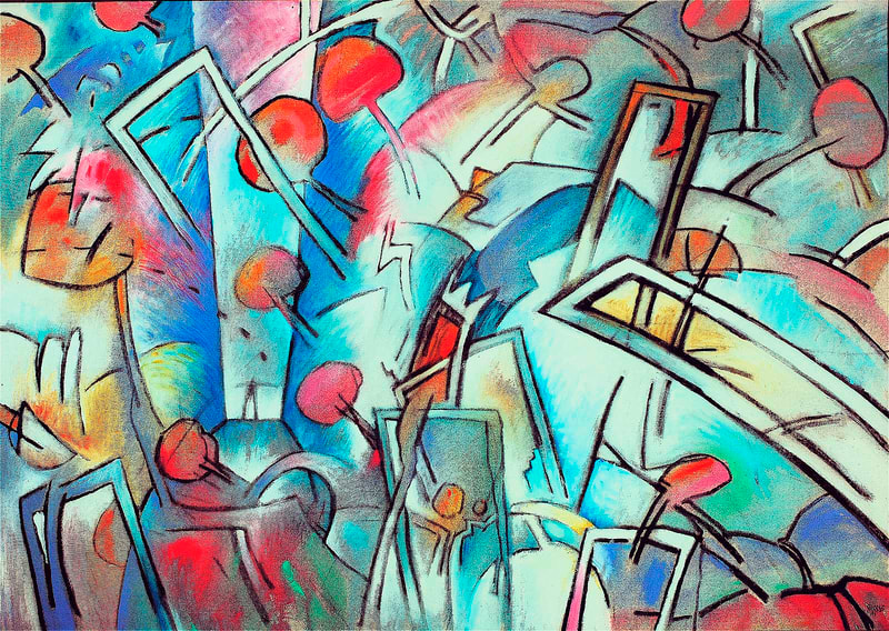 Vie passe vite 10, Passage 3, 59.5 x 84cm, Kohle & Acryl auf BW, 1991
