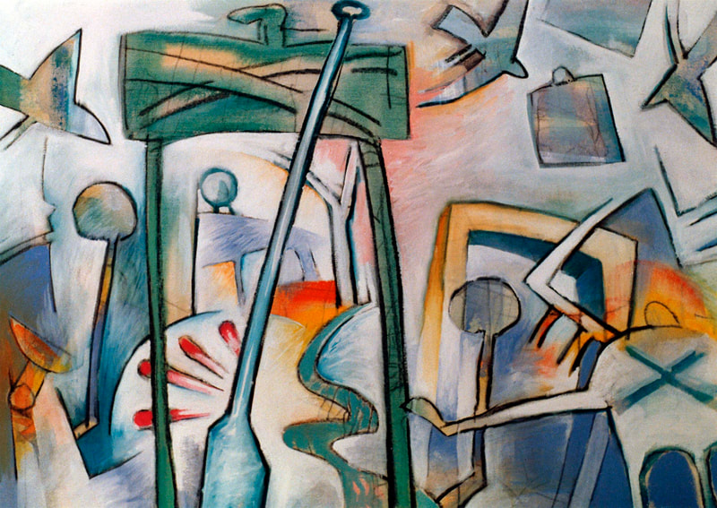 Vie passe vite 11, Passage 4, 59.5 x 84cm, Kohle & Acryl auf BW, 1991