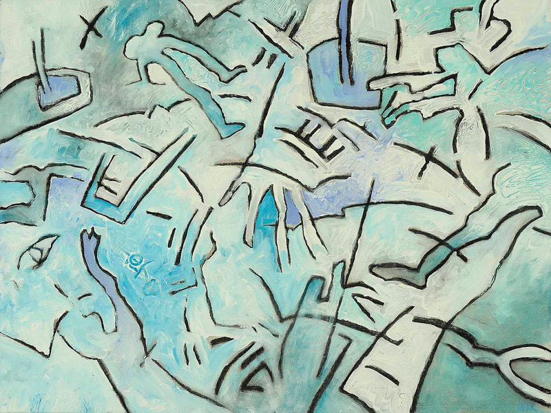 Vie passe vite, Winterreise 1, 60 x 80cm, Kohle & Acryl auf BW, 1992