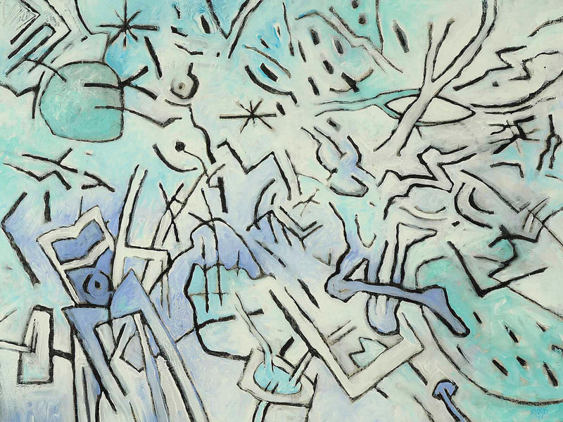 Vie passe vite, Winterreise 2, 60 x 80cm, Kohle & Acryl auf BW, 1992