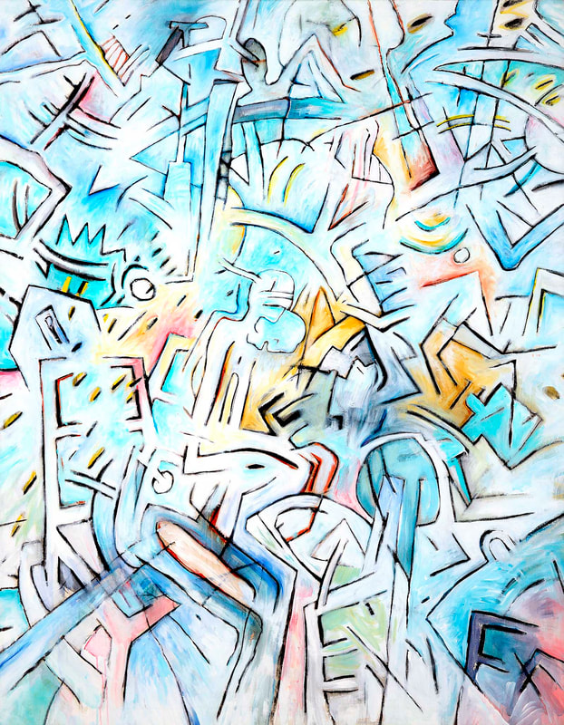 Vie passe vite, Winterreise 5, 140 x 180cm, Kohle & Acryl auf LW, 1992