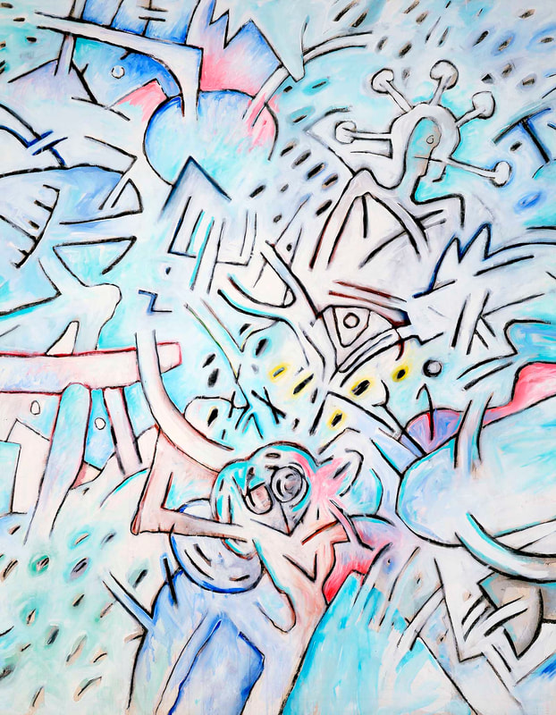 Vie passe vite, Winterreise 7, 140 x 180cm, Kohle & Acryl auf LW, 1992